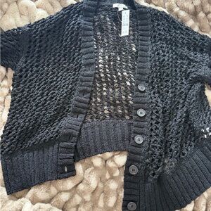 J. CREW Open knit cardigan sweater